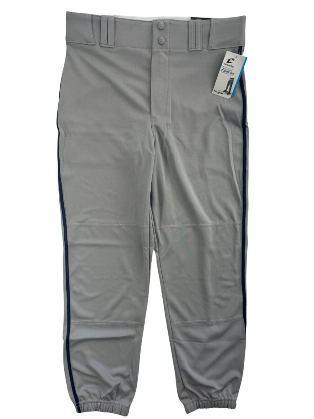 Champro Triple Crown Classic Cut Baseball Pants Gray Navy Piping Men's Sz M NWT - Picture 1 of 13